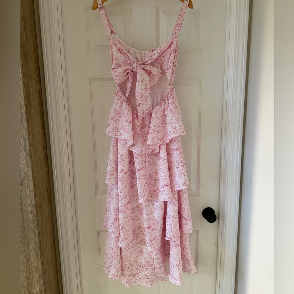 Mine Pink Floral Ruffled Dress - Picture 4 of 6